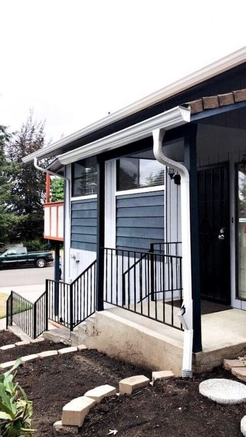 A picture of a well-maintained home with clean, aesthetically pleasing gutters