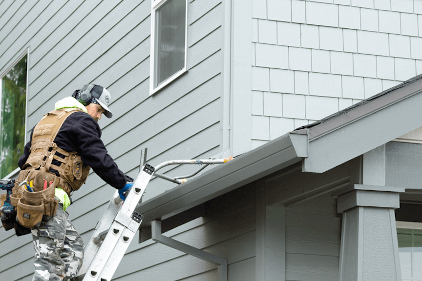 An image of a strong, well-installed Gutter Empire gutter system on a house