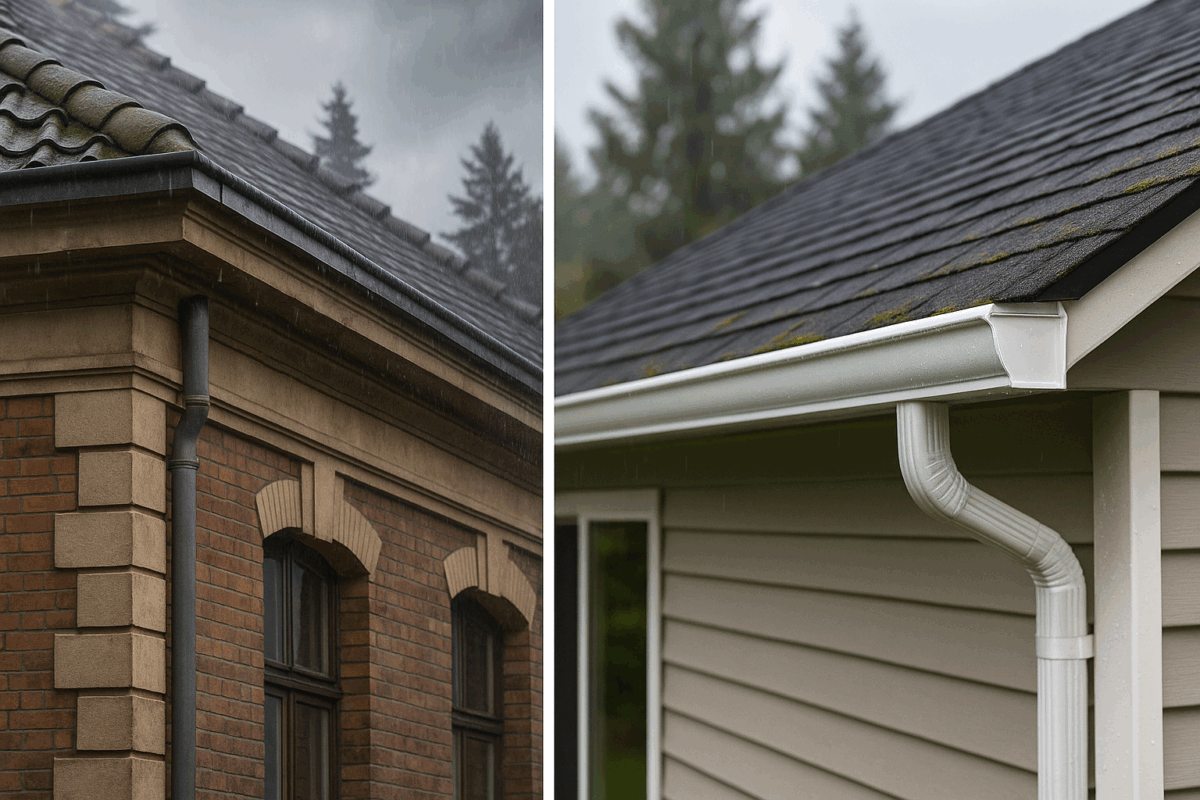 Box gutters and seamless gutters both handle Oregon rain — but one fits modern homes better. Discover how each gutter type performs, their pros and cons, and which system best protects your property in Oregon’s wet climate.
