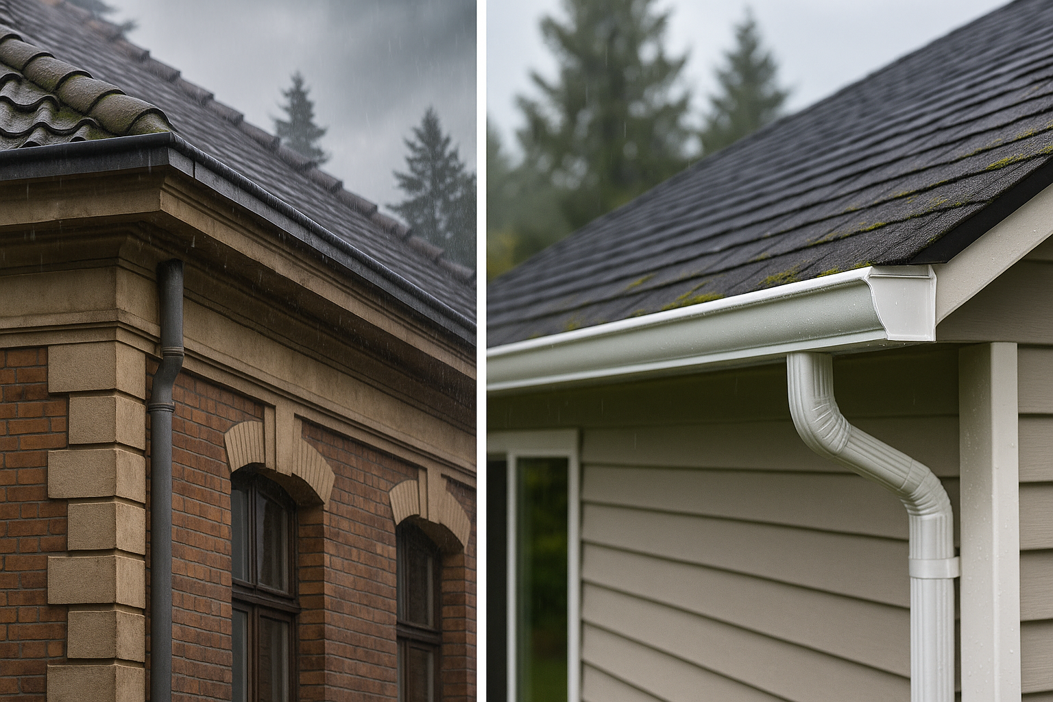 Box gutters and seamless gutters both handle Oregon rain — but one fits modern homes better. Discover how each gutter type performs, their pros and cons, and which system best protects your property in Oregon’s wet climate.