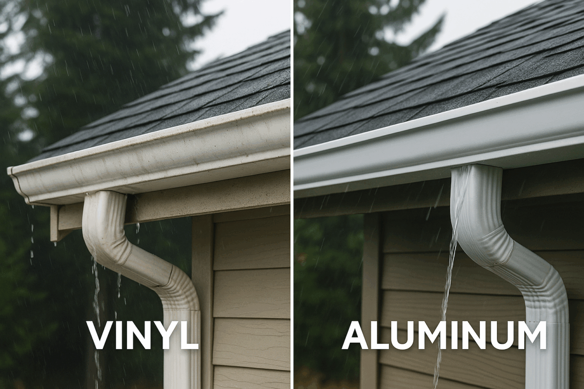 aluminum gutters, aluminum gutters oregon, gutter installation Oregon, vinyl gutters installation, vinyl gutters oregon