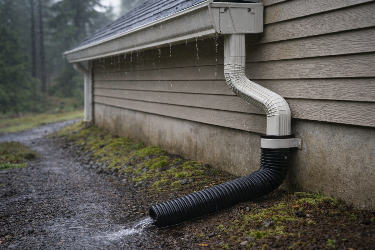 gutter installation oregon, crawlspace moisture prevention, gutter replacement oregon, downspout drainage solutions, foundation water damage, seamless gutters oregon, gutter repair near me, wet crawlspace oregon homes, rainwater runoff control, gutter downspout extensions