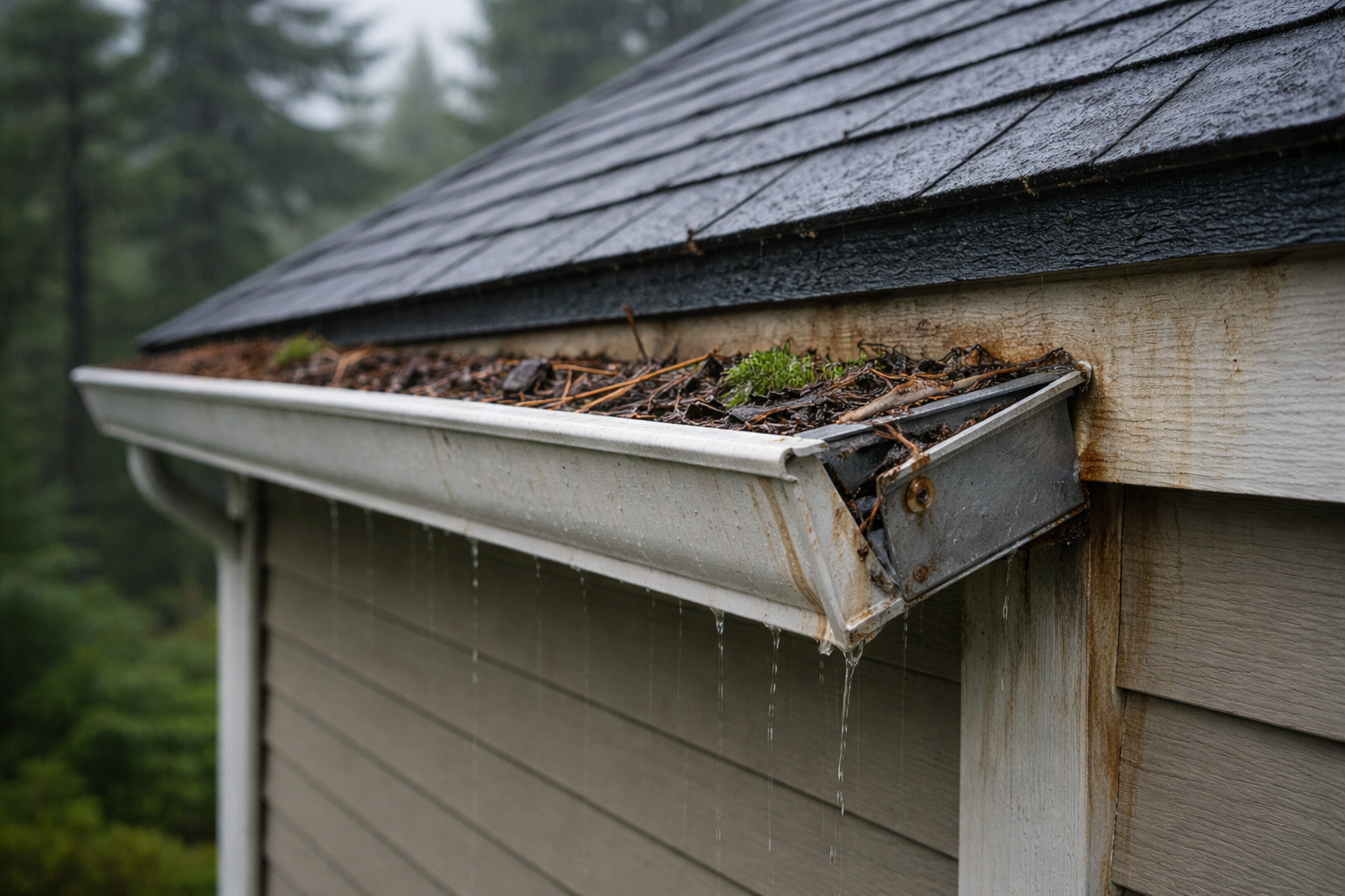 gutter brackets, gutter repair oregon, gutter replacement oregon, rain gutter installation, fascia damage, moisture damage, sagging gutters, seamless gutters, oregon weather, gutter maintenance