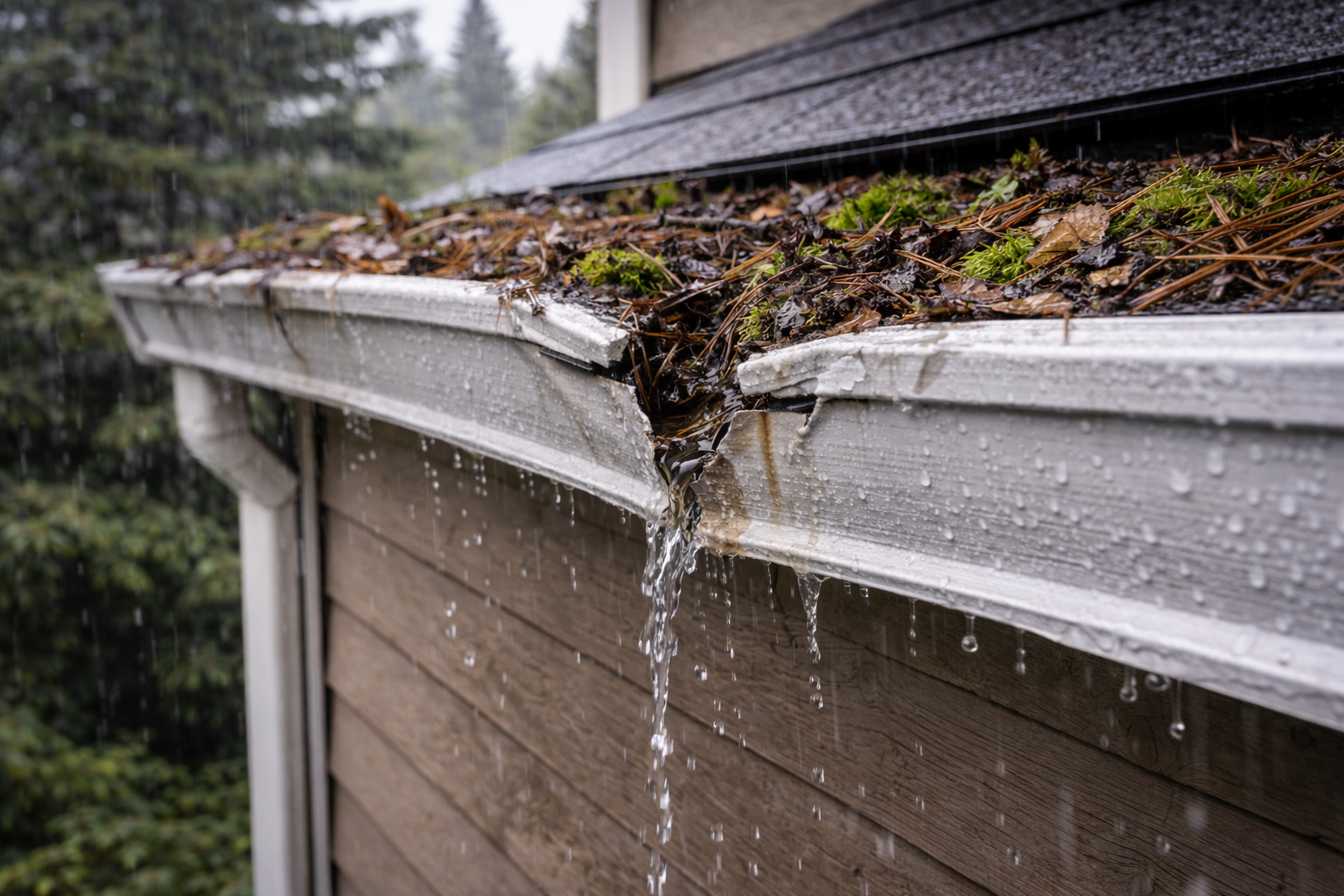 gutter repair Oregon, post-winter gutter repair, rain gutter repair, gutter seam leaks, sagging gutters, fascia damage from gutters, gutter leaks after winter, clogged gutters Oregon, downspout drainage problems, gutter inspection spring, gutter repair services near me, roof gutter repair, Oregon winter home maintenance, gutter overflow repair