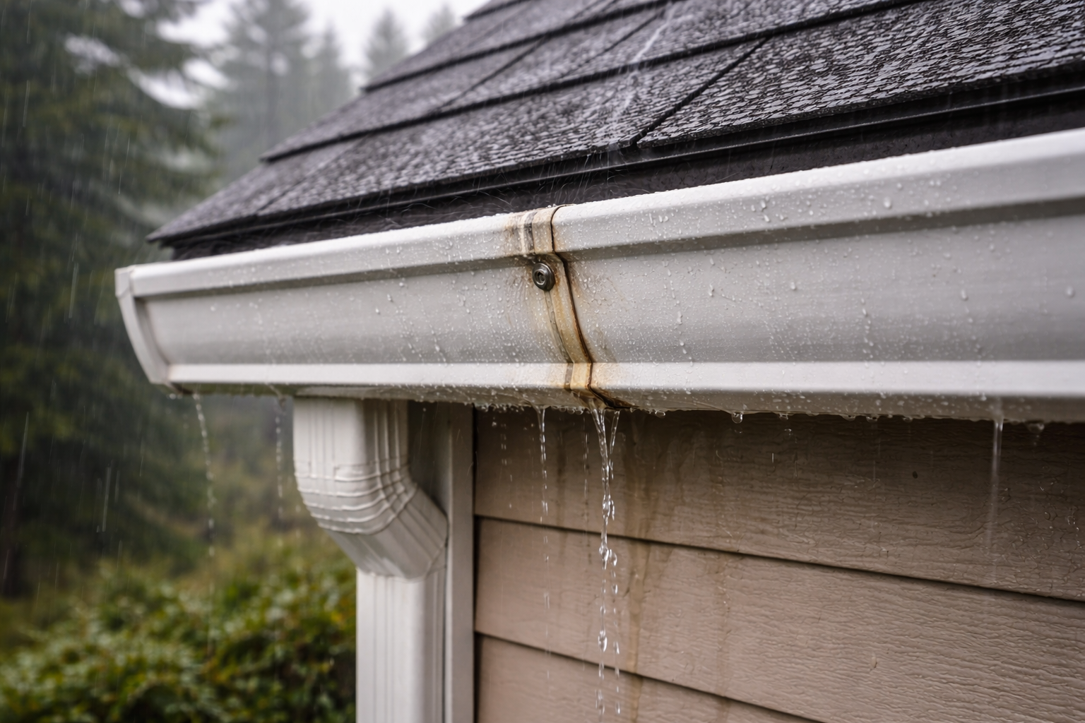 Oregon rainstorms, gutter leaks, gutter repair Oregon, multi-day rainfall damage, fascia protection, roof drainage, gutter maintenance, atmospheric rivers, gutter guard installation, water damage prevention
