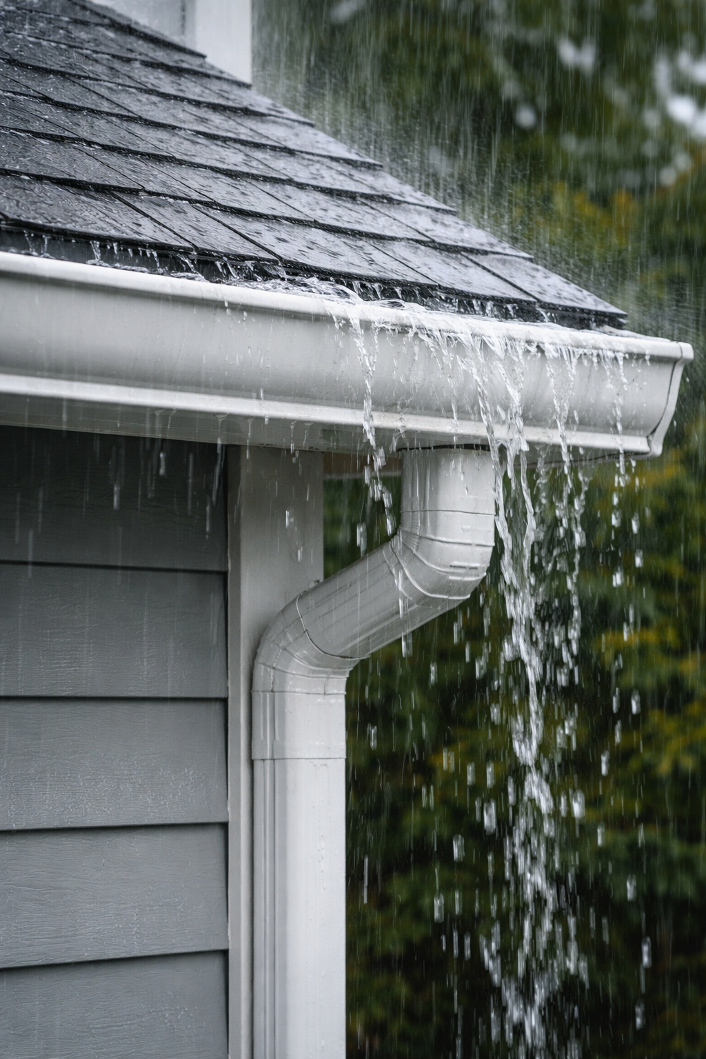 overflowing gutters, gutter overflow, gutter installation problems, gutter repair, downspout issues, gutter pitch, rain gutter drainage